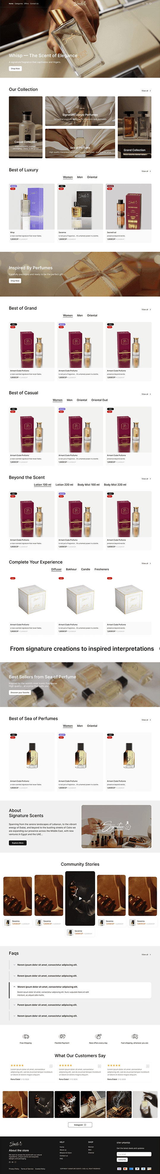Signature Scents website screenshot