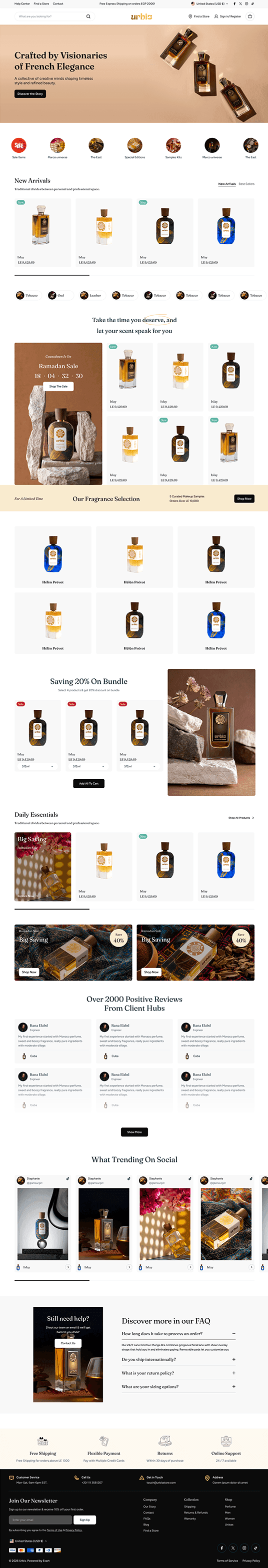 Urbis Parfums website screenshot